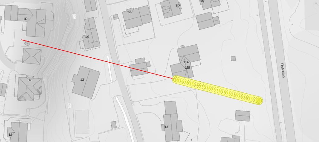 20 mot vest, men terrenget heller oppover til bergkjæring.