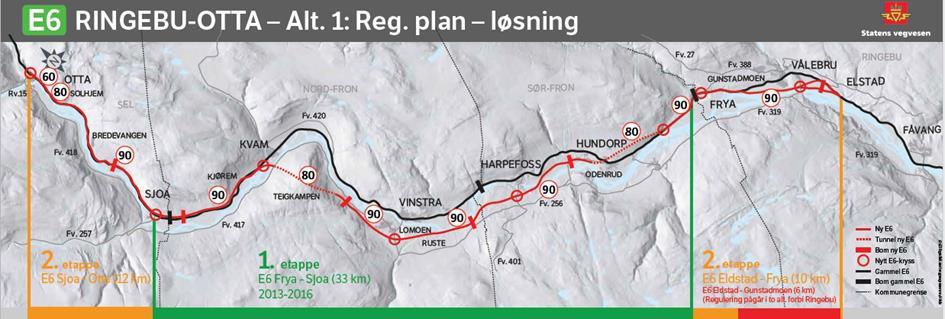 Rapport E6 Ringebu-Otta, etappe 2 strekningene Elstad (Ringebu)-Frya og Sjoa-Otta Videre