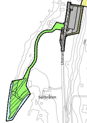 Kartutsnittene nedenfor er fra Hole kommunes kartportal og viser reguleringsplanen som skal oppheves (til venstre) og kommuneplan for Hole 2009-2018 til høyre.