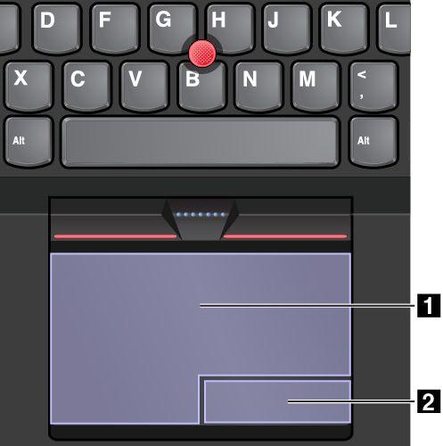 Peke Bruk pekestikken 1 til å flytte pekeren på skjermen. For å bruke pekestikken skyver du den sklisikre hetten på pekestikken i hvilken som helst retning parallelt med tastaturet.