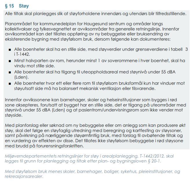 2.2. Planbestemmelser Bestemmelser er hentet fra «Kommuneplanens arealdel for Haugesund 2014-2030», vedtatt 09.