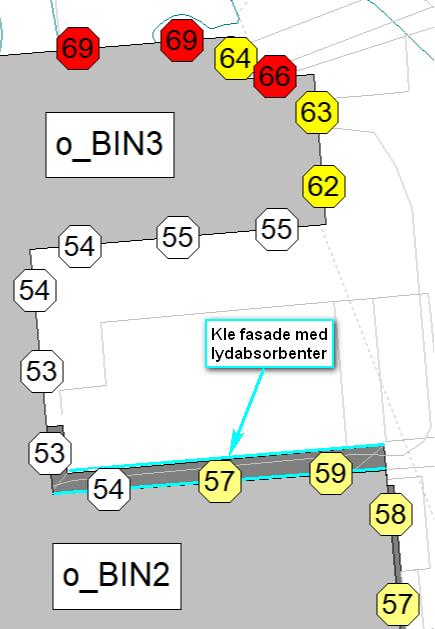 5.1 Stille side 5.1.1 o_bin1 Nye bygninger på o_bin1 er godt planlagt med tanke på støy med bygningskropp som skjerm mot E 39.