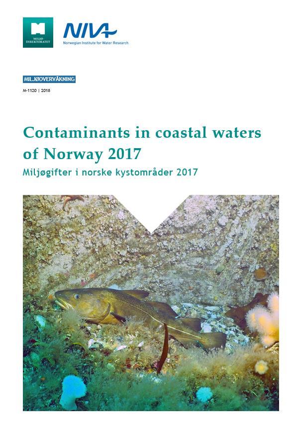Kilde: MILKYS data 1993-2017 Noen resultater fra siste årsrapport (2017 undersøkelse) Nivåer, trender og effekter av miljøgifter i blåskjell, torsk og snegl langs norskekysten.