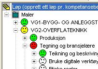 2. Struktur og organisering av opplysninger innen et løp Hovednivået for kandidatens vei og aktivitet frem til ønsket kompetanse registreres og vises på toppnivået Løp ( CNC-operatør ).