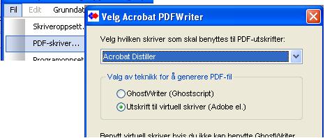 PDF utskrift eller GhostWriter GhostWriter(gs871w64.exe) kan lastes ned fra http://www2.jaertek.no/realdok/gs915w64.exe (må installeres). (Dersom 32 bit Windows må 32bits versjon brukes - http://www2.