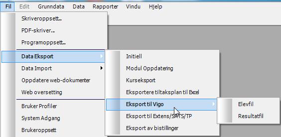 Eksport til Vigo / SSB Kandidaters opplysninger I løpet TIDLIGER UTDANNING er ikke med i eksporter. Hva består rapporteringen av?