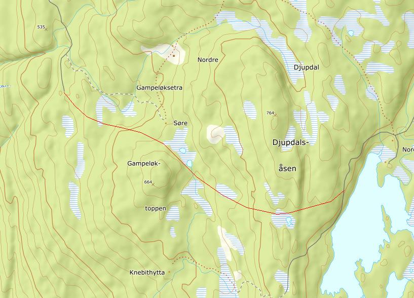 OMRÅDE: Hornsjøen ST 52 Hornsjøen Gbnr 130/4 og 5 og 131/3 Innspill: 4 Dagens formål: LNF. Foreslått formål: Samferdselsanlegg og teknisk infrastruktur (sykkeltrasé) Arealstørrelse: Ca. 2 km Moh.