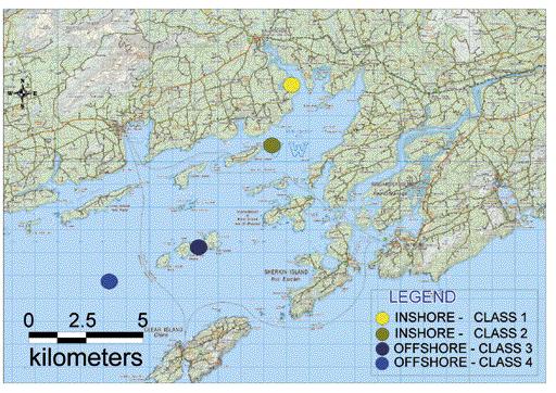 Offshore/exposed locations - definitions Class 1 to 4
