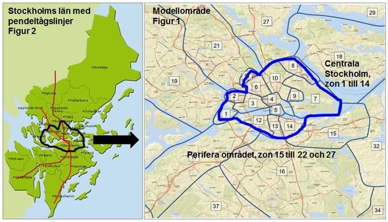 3 Stockholm Input og forutsetninger Input til beregning av referansesituasjonen I analysene for Stockholm benyttes de mer sentrale kommunene i länet som analyseområdet.