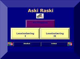 Aski Raski kartlegging (Aski Raski er et databasert lesetrenings- og kartleggingsprogram). http://www.askiraski.