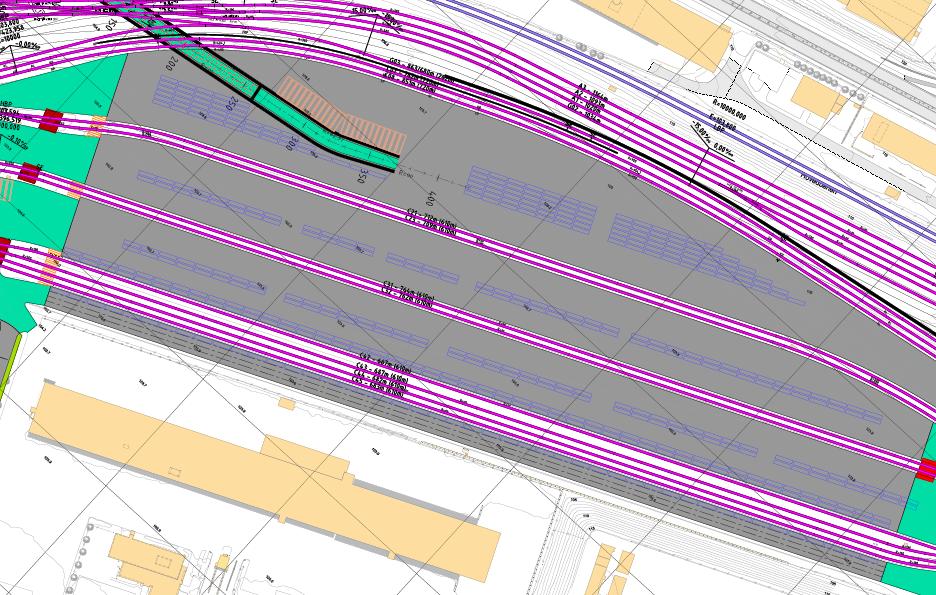 Konklusjon Figur 3. Utsnitt av ACN i 4.8.3. Et av lastesporene i 4.8.3 kan motta togstammer på 720 meter (c08) og resterende 14 lastespor kan motta togstammer på 610 m (Tabell 7).