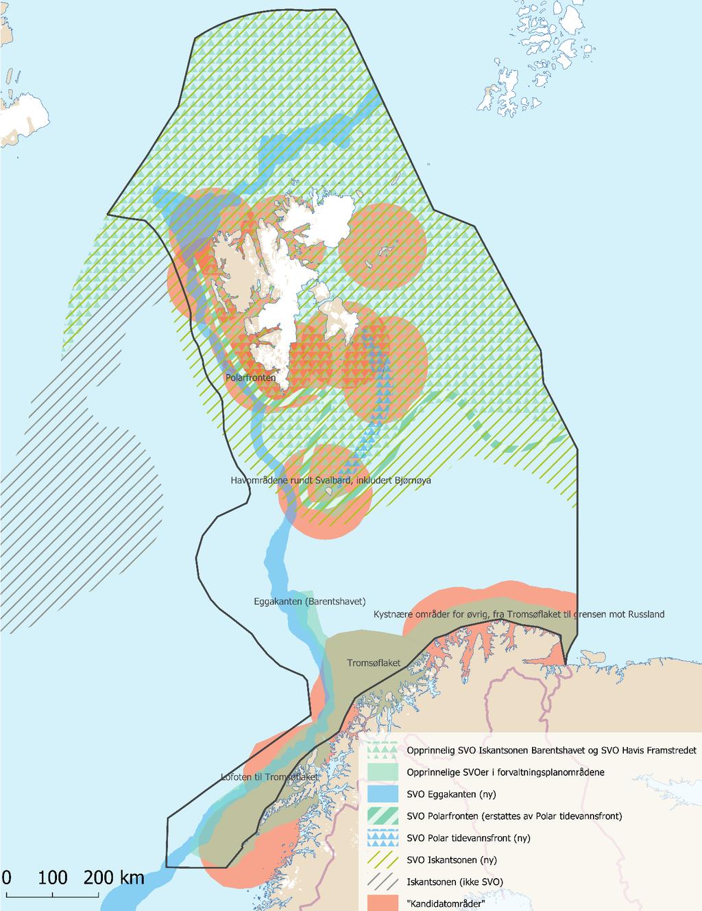 Figur 2.9 SVOer i Barentshavet. Opprinnelige SVO-er i Barentshavet.