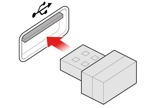 Figur 12. Koble USB-dongelen til en USB-kontakt Figur 13.
