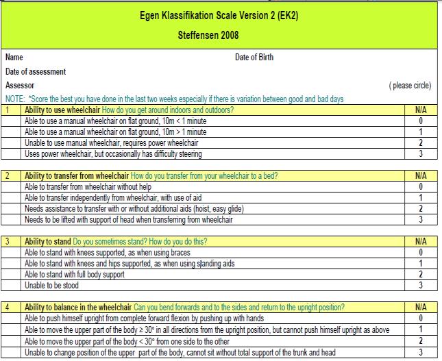 Egen klassifikation Scale Version 2 (EK2)