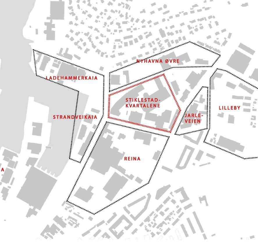 En bydel i endring Planområdet ligger sentralt i en utviklingsakse som på sikt vil gi en sammenhengende bymessig bebyggelsesstruktur fra Sentrum, over Nyhavna og til Ladesletta.