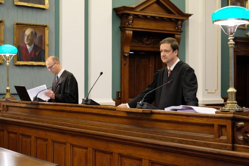 I HØYESTERETT Advokatene Arild Christian Dyngeland (til venstre) og John Christian Elden under Høyesteretts behandling av Haugalandet-saken.