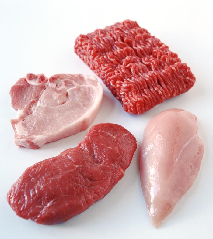 Fjærfe og kjøtt Velg fortrinnsvis hvitt kjøtt, rent kjøtt og magre