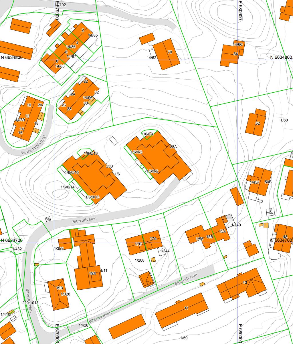 Grunnkart Asker kommune Eiendom: Adresse: Dato: Målestokk: 1/6/0/2 Biterudveien 23A 11.01.2019 1:1000 UTM-32 Eiendomsgr. nøyaktig <= 10 cm Eiendomsgr. mindre nøyaktig >200<=500 cm Eiendomsgr.