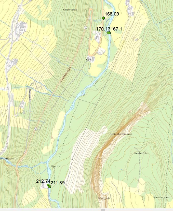 VEDLEGG 3 Innmålte høyder under befaring 7 juni 2018.