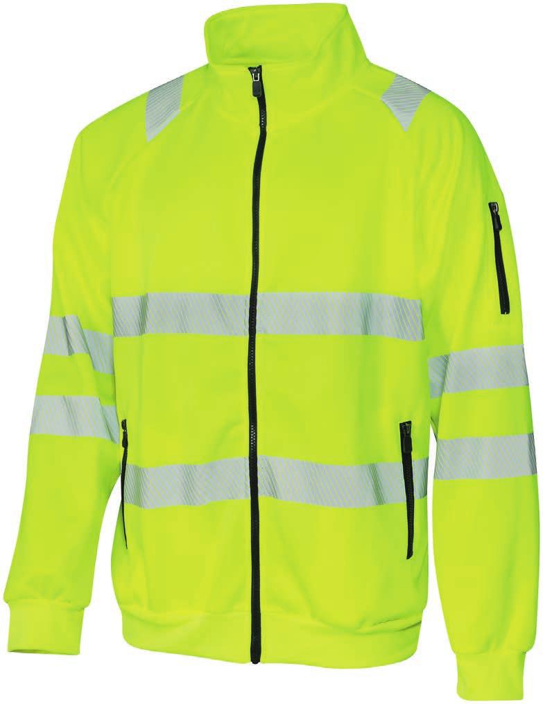 Kvalitet: 100% polyester, 280 gram/m². Str. S-XXXL. CE: EN ISO 20471 kl. 2 (str.