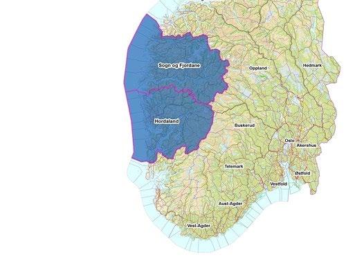 Geografisk fordeling av stillingar/ leiingsdeling Toppleiing, nivå 1 og 2 > HFK; 5 > SFFK; 3 Nivå 3 >