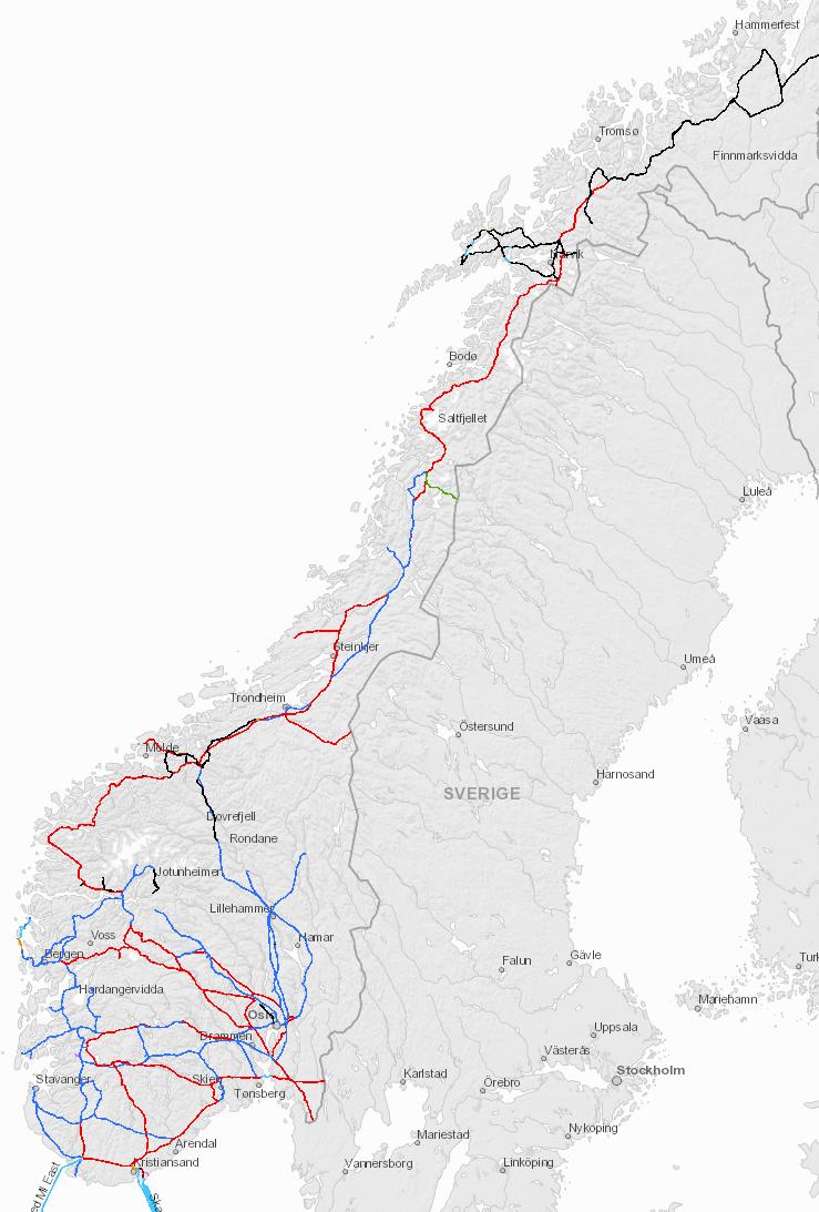 Mer nord-sør transport i Norge og Norden Flyt ut av