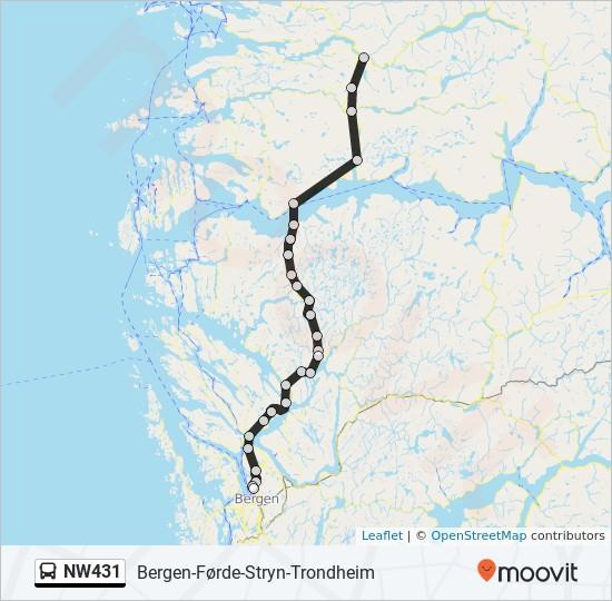 Retning: Førde 27 stopp VIS LINJERUTETABELL Gamle Bergen Handelshøyskolen Eidsvåg Eidsvågveien, Bergen Åsane Terminal Hesthaugvegen, Bergen NW431 buss Rutetabell Førde Rutetidtabell Mandag