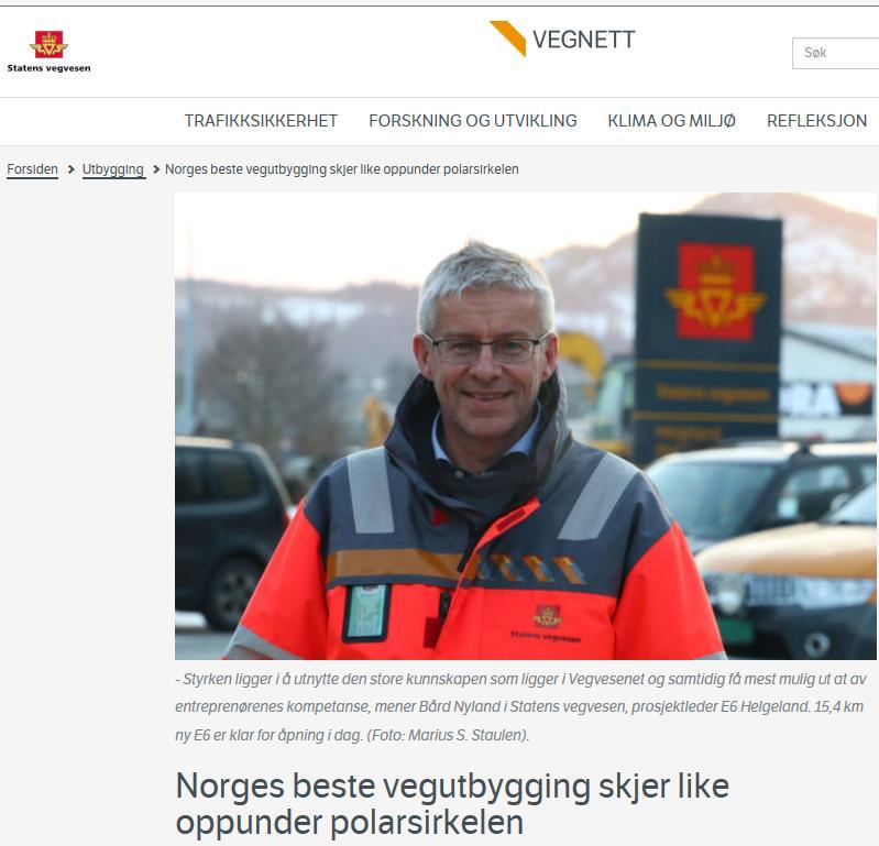 «Vegdirektøren: Det meste innovative prosjektet Jeg nøler ikke med å kalle dette for Norges mest innovative