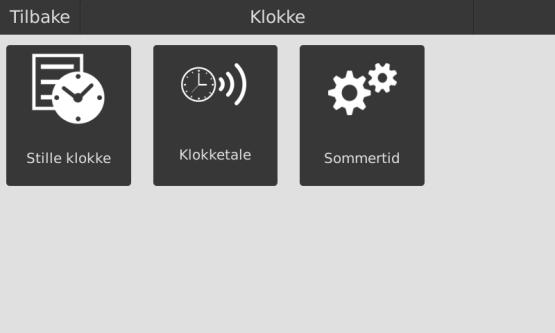 Trykk på HJEM-knappen så kommer det fram et ikon med teksten Innstillinger i nedre venstre hjørne på skjermen.