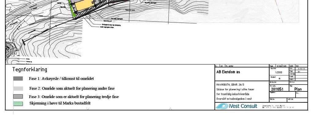 5: Skisse over aktuelt planområde inndelt i fasar. Fig. 6: Skisse over planområdet i tilknyting til regulert område i vest. 4. TEMA SOM SKAL DRØFTAST I PLANPROSESSEN 4.