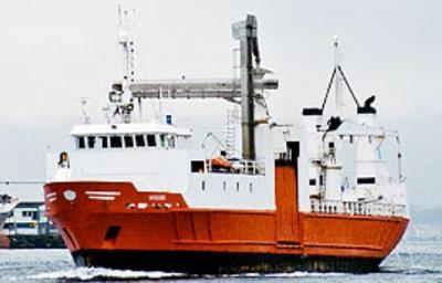 14. mars 2017 - Slik låg MS Nyksund og dreiv på bølgene på Stadhavet i natt MS Nyksund går i rute mellom Stavanger og Tromsø og var på veg nordover.