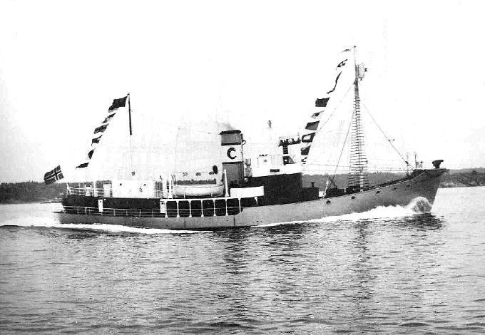 SFJ00219520720001 DS/Hvb THORKILD (1) 1952 DS/Hvb THORKILD (SFJ002195207) Type Dampskip, hvalbåt steam ship, whale catcher Off.