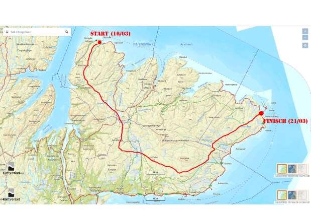 71 Kart over omsøkt rute Vurdering Behandling av søknaden Regelverket Det vises til verneforskriften for Varangerhalvøya Nasjonalpark og Persfjorden Syltefjorden landskapsvernområde.