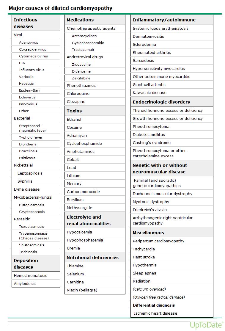 DCM: Etiologi Insidens 5-8 / 100.000 prevalens 36 / 100.