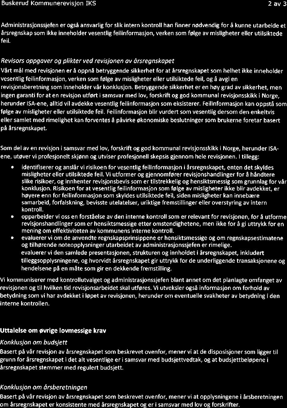 10/19 Kontrollutvalgets uttalelse til Sande kommunes årsregnskap og årsberetning 2018-19/00102-4