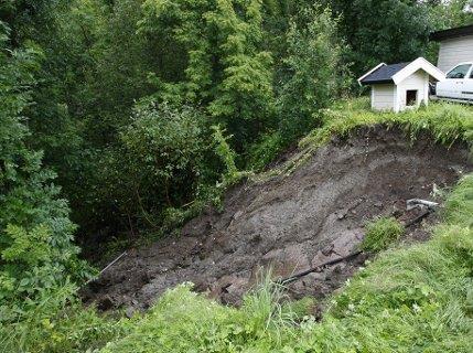 Jordskred Blågrønn struktur i by Norges