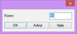 Bokstaven A på tastaturet kan også nyttes. Rotasjonsintervall kan settes til ønsket verdi.trykk OK, og fortsett rotasjon. Husk å trykke ned Ctrl+Shift først.