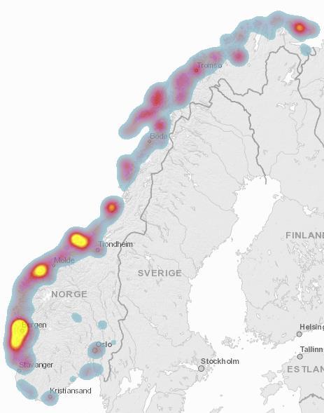 Akvakultur klynger i Norge (NACE 3.2 og 10.