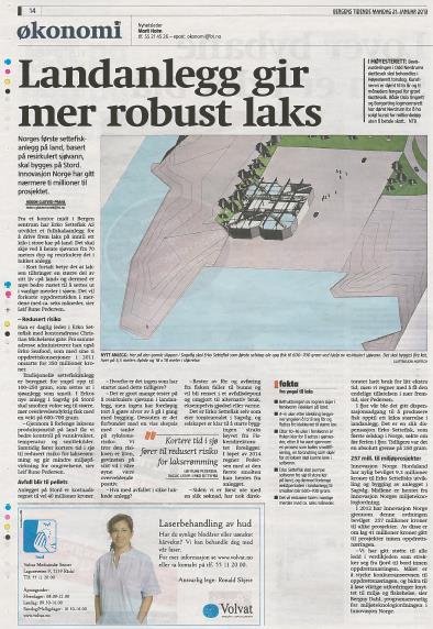 Landbasert produksjonsanlegg for laks 0,1 1 kg Erko Settefisk