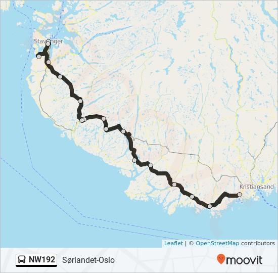 Retning: Stavanger 17 stopp VIS LINJERUTETABELL Tangvall E39 Gamle Høgskolevei 20, Søgne Marnarkrysset Vassmyrveien 34, Mandal Livoll NW192 buss Rutetabell Stavanger Rutetidtabell Mandag 06:55