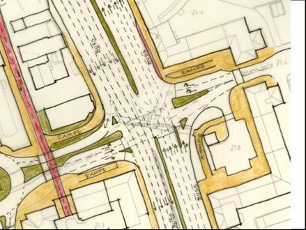 B) Gjennomgående kollektivfelt mot sør Figur 13. Illustrasjon av mulig kapasitetsøkning for kollektivtrafikken gjennom Danmarksplass.