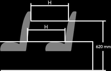 6.7 Setehøyder Høyden på setet over gulvnivå skal være mellom 450 og 500 mm. Unntak er mulig i henhold til ECE R 107, vedlegg III, 7.7.8.3.