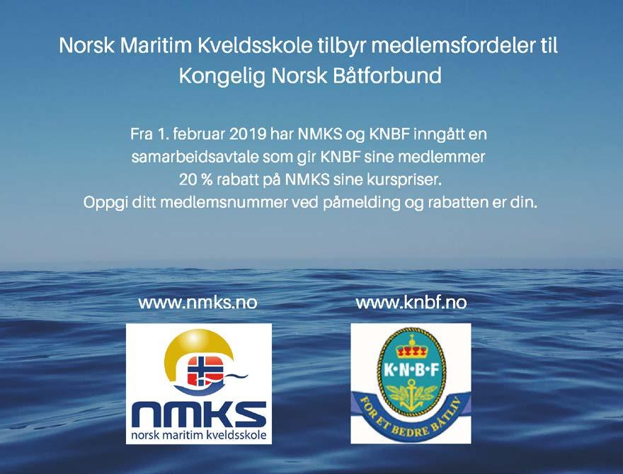 NOEN AV FORDELENE: MEDLEMSFORDELEN Ny medlemsfordel: Norsk Maritim Kveldsskole Til undervisningen disponerer NMKS en stab på over 30 dyktige instruktører Juridisk førstehjelp Telenor Kystradio:
