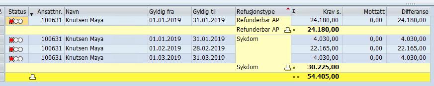 4. Recon Feriepenger av refusjon Knutsen har sykefravær i 2019, fritak for arbeidsgiverperioden og sykdom For 2020 er det