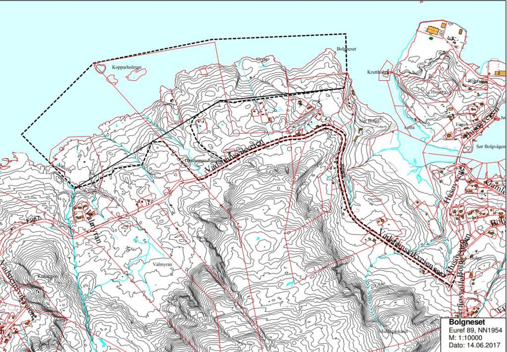 2. Bakgrunn og formål med undersøkelsen Bakgrunnen for denne arkeologiske registreringen er arbeid med reguleringsplan for Bolgneset på Frei i Kristiansund kommune.