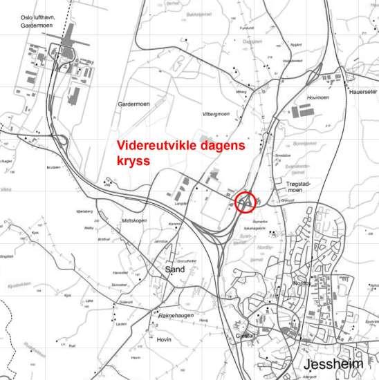 Vegtiltak Videreutvikle dagens E6-kryss. Vurdere 3 (4) kjørefelt på dagens bru over E6.