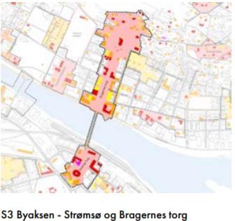 Historien De fysiske rammene Fra KDP Kulturminner og Kulturmiljø: «Bragernes torg er det mest sentrale byrommet i