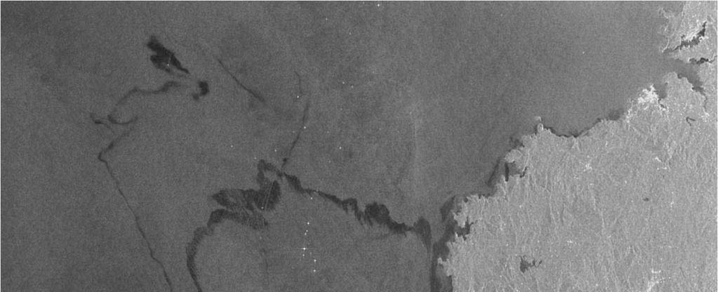 Eksempel: radarbilde av oljesøl Detekterer overflatens
