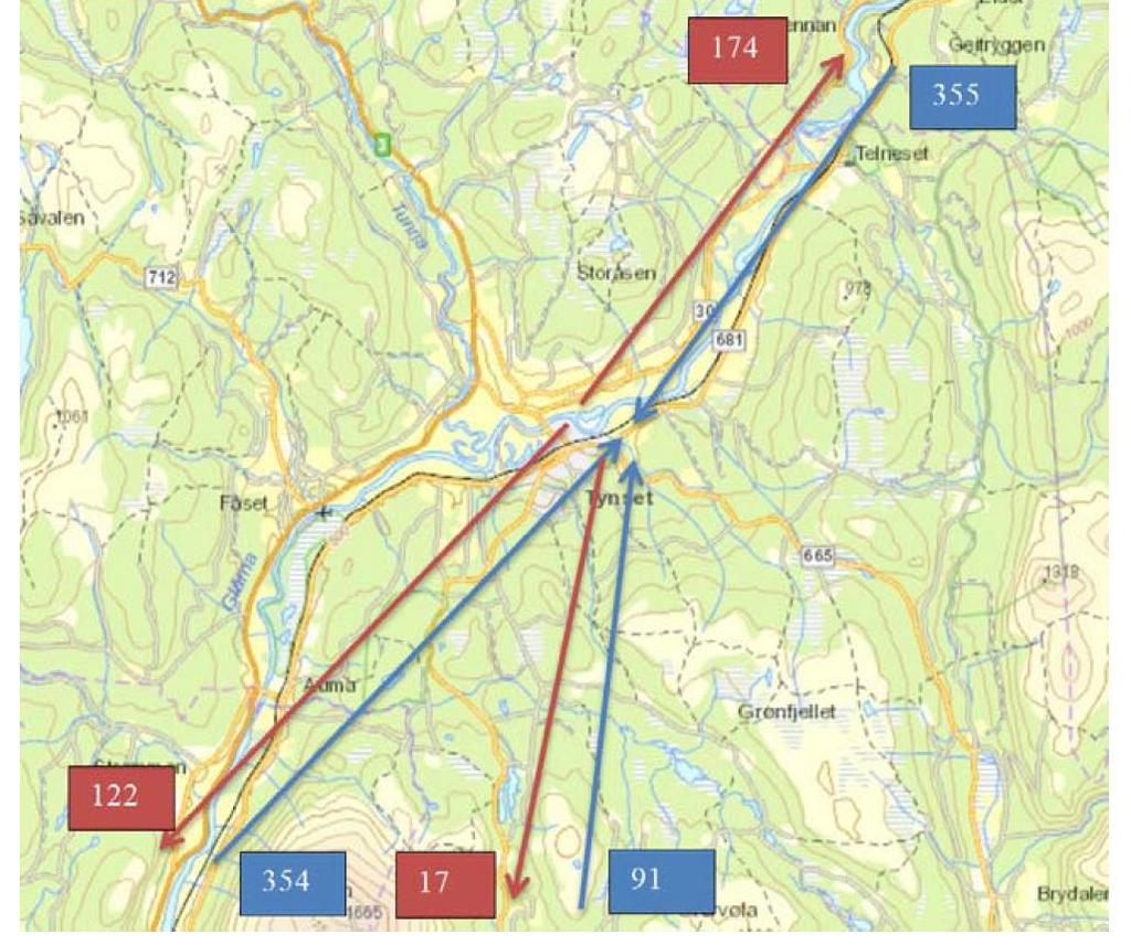 4.4 Jernbane gjennom Tynset kommune Rørosbanen krysser gjennom Tynset kommune og har en betydelig andel av persontransporten til og fra Tynset. På hverdager går det 6 tog sørover og 6 tog nordover.