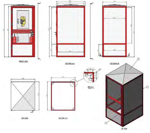 Option 1: ytre mål på 1x1 meter med side vinduer Option 2: ytre mål på 1x1 meter uten side vinduer